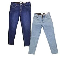 2 Pairs Angels Los Angels Jeans Skinny Denim Blue Stretch Ladies Size 10